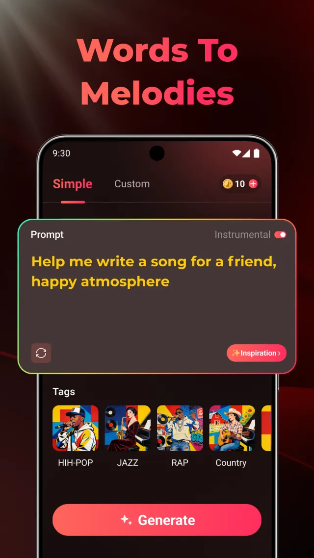 SongAI - AI Music Generator - Screen 2