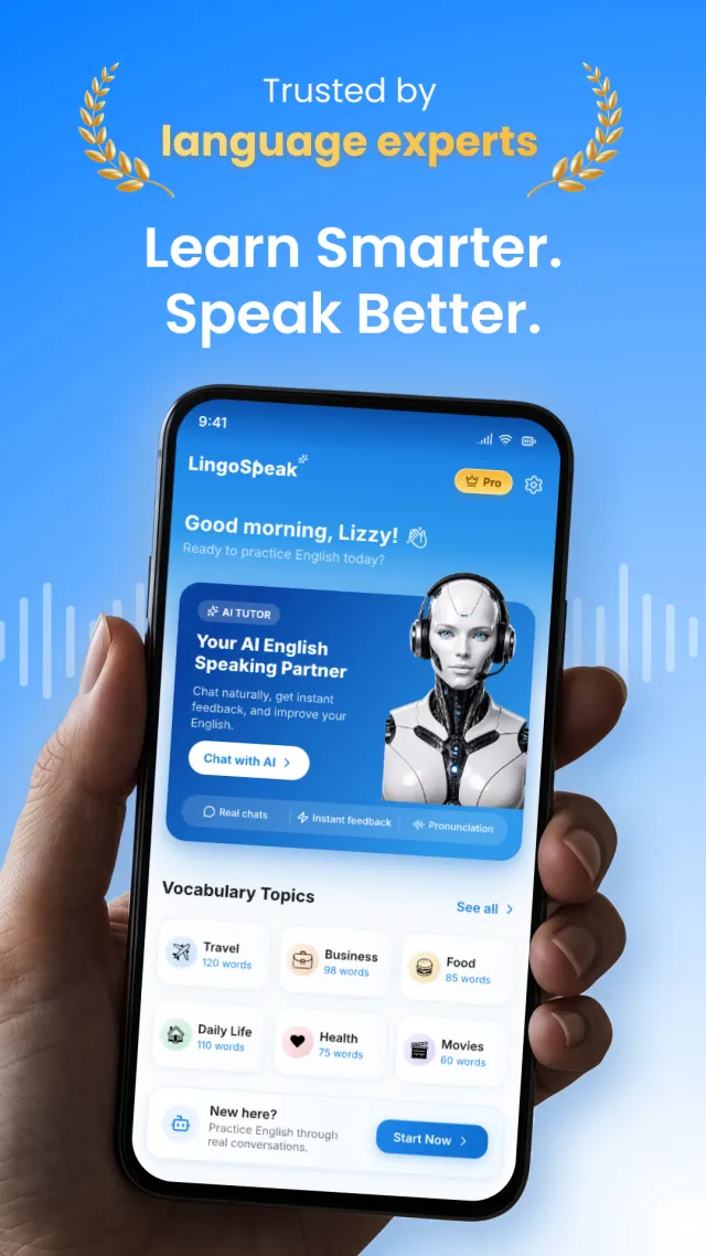 EngLearn Speak: AI Tutor - Screen 1