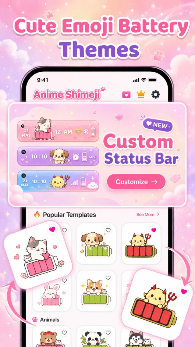 Emoji Battery & Shimeji Pets - Screen 2
