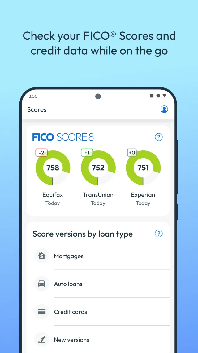 myFICO - Credit Score Tracking - Screen 1