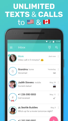 FreeTone Calls & Texting - Screen 1