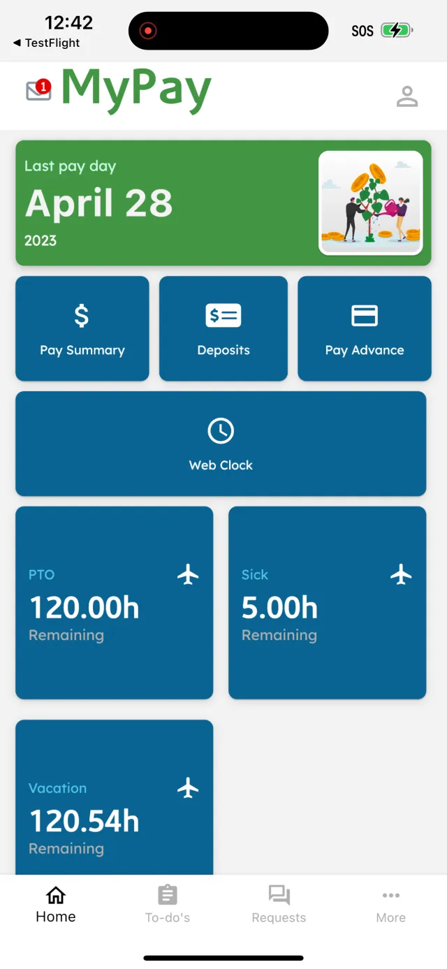 AllianceHCM MyPay - Screen 2