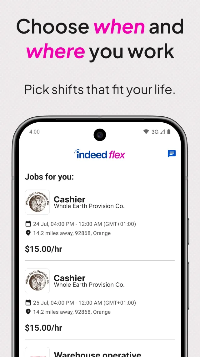 Indeed Flex - Screen 1