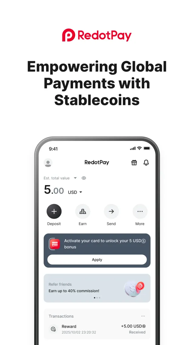 RedotPay: Crypto Card & Pay - Screen 1