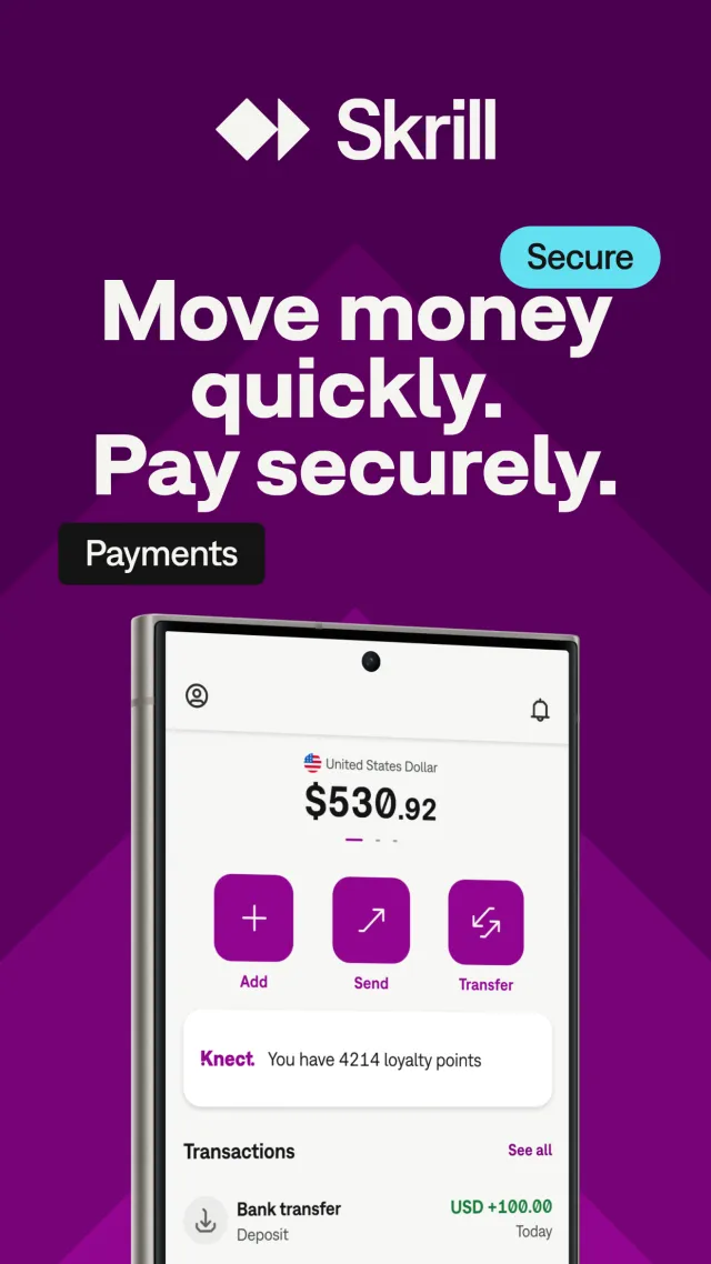 Skrill - Fast, secure payments - Screen 1