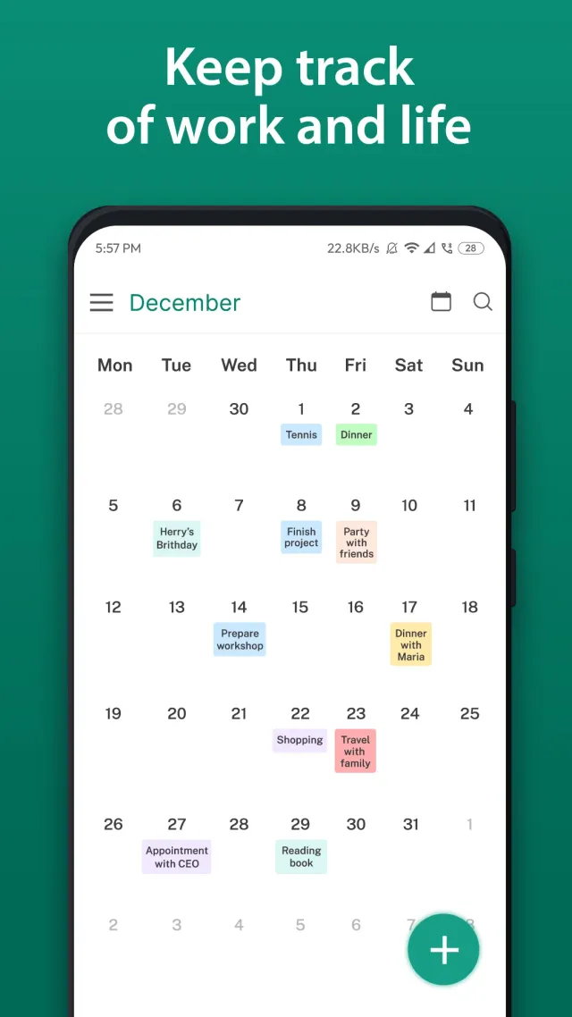 Calendar 2026 - Screen 1