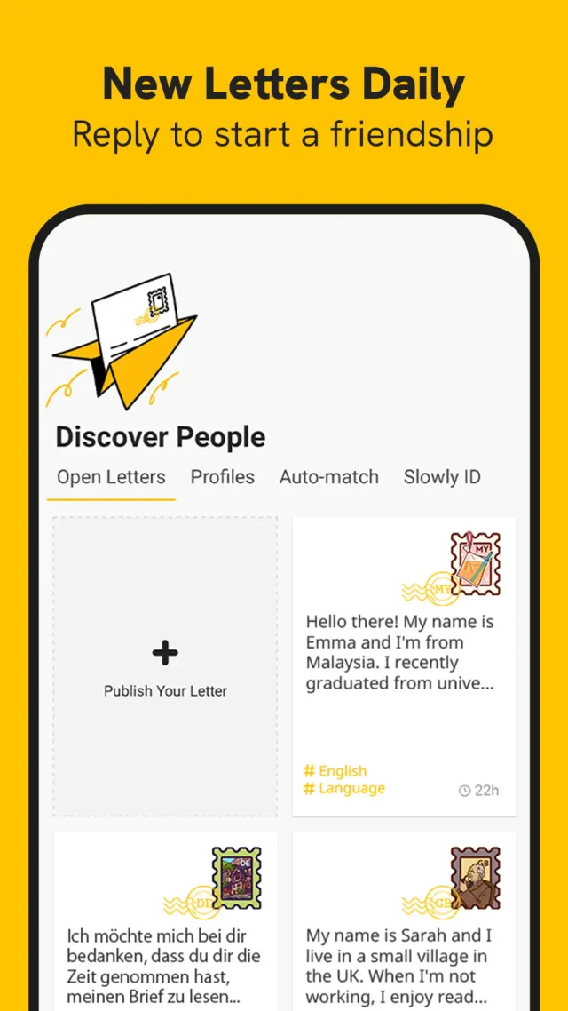 Slowly: Make Global Friends - Screen 2