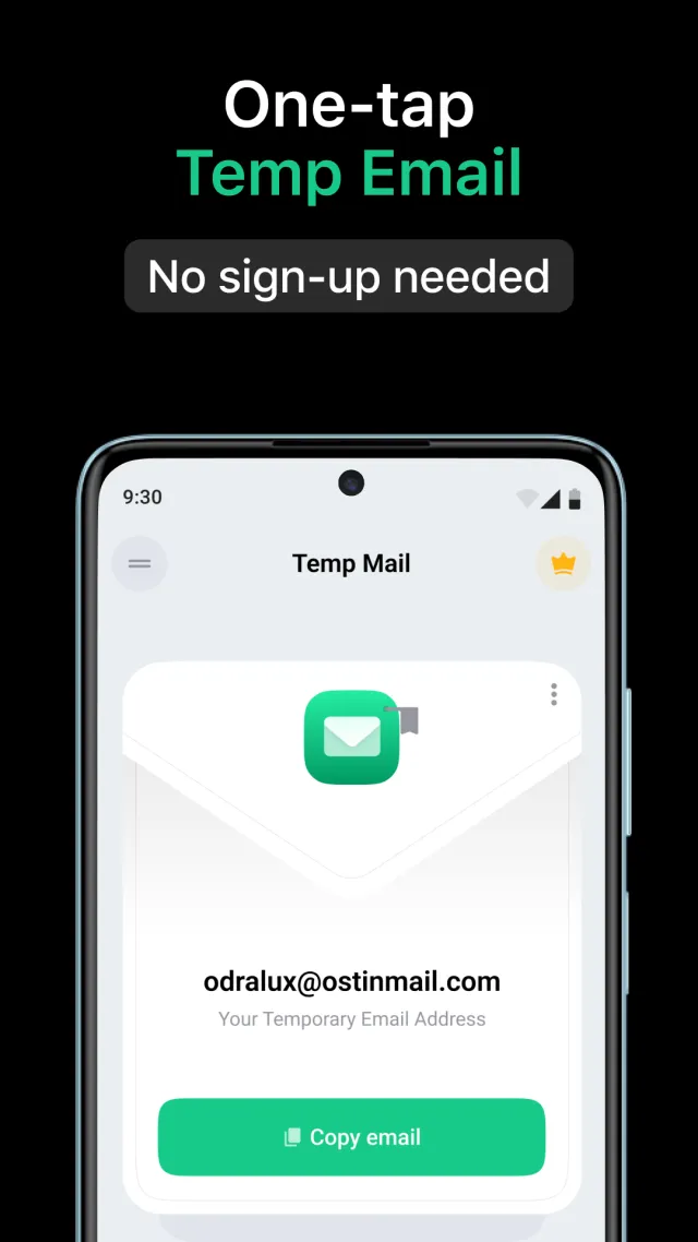 Temp Mail - Temporary Email - Screen 1