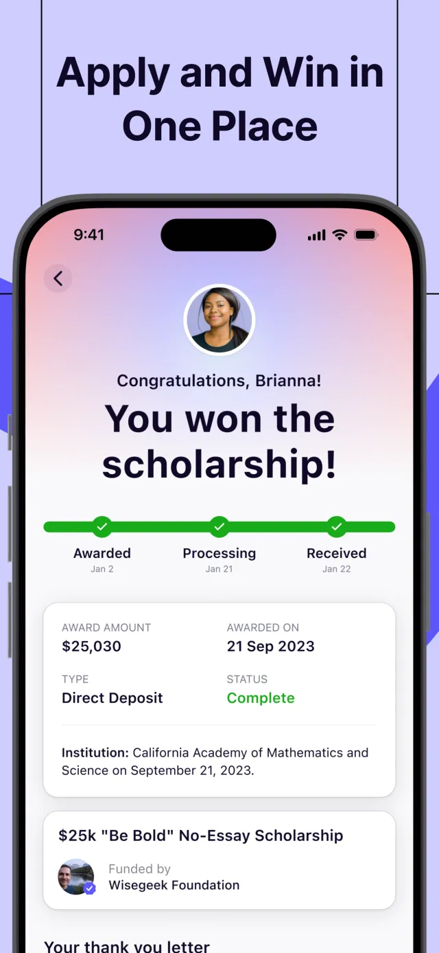 Bold.org: Scholarships - Screen 3