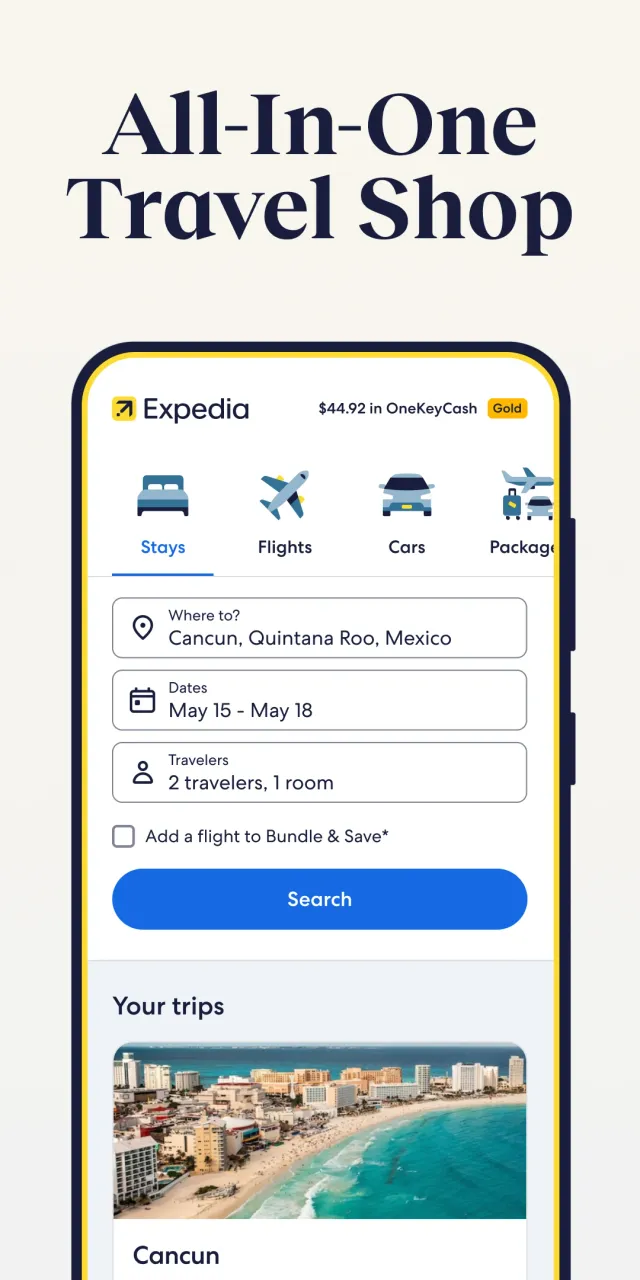 Expedia: Hotels, Flights, Cars - Screen 1