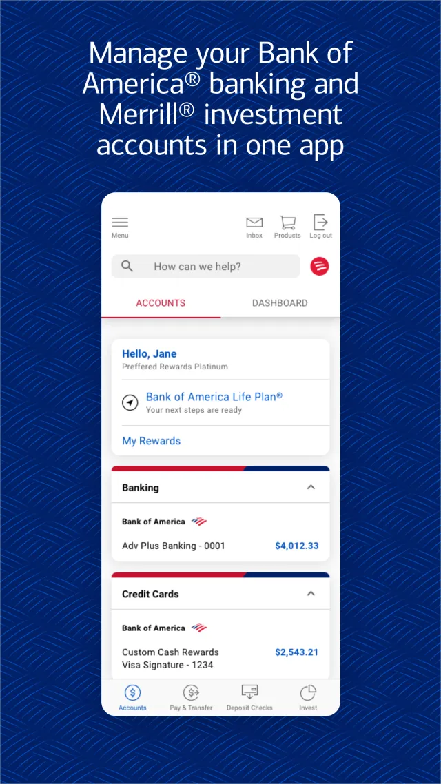 Bank of America Mobile Banking - Screen 1
