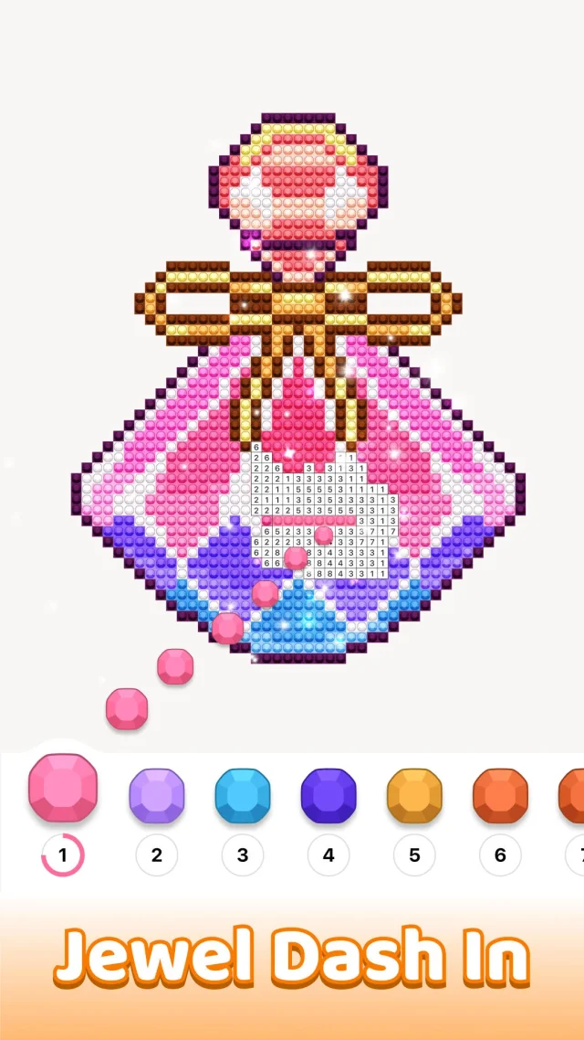 Jewelscapes: Color by Number - Screen 1