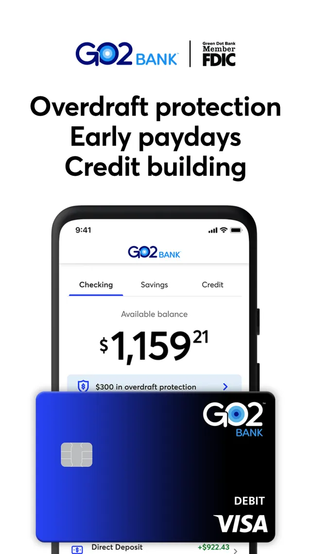 GO2bank: Mobile banking - Screen 1