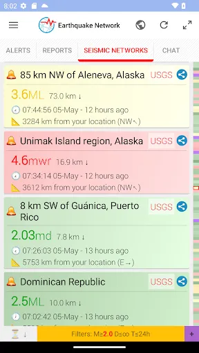 Earthquake Network - Screen 3