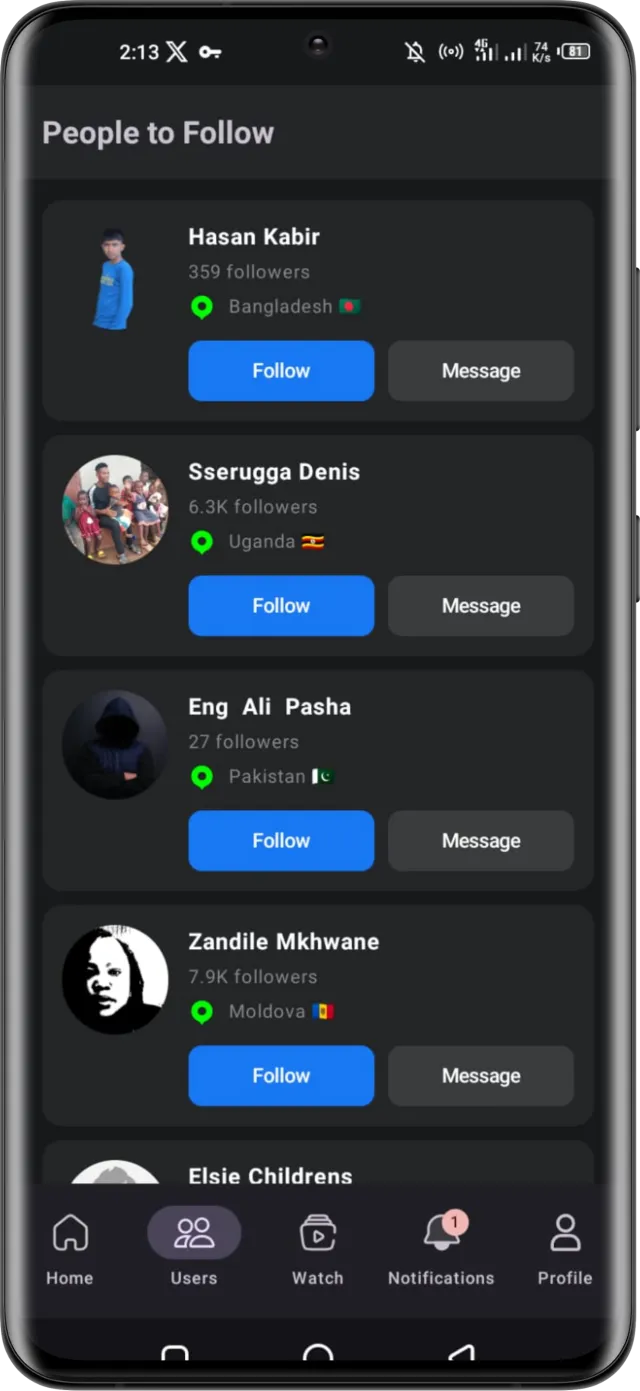 Friend line - Screen 2