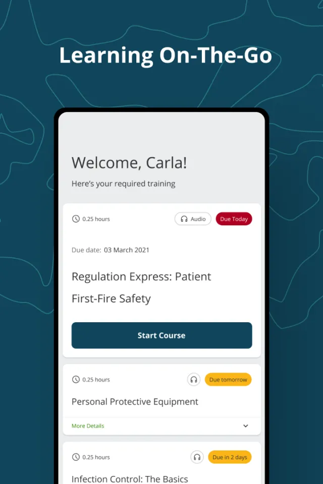 Relias Learner - Screen 2
