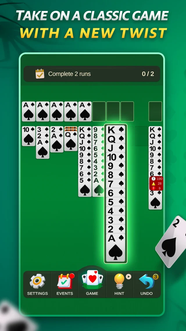 Spider Solitaire - Screen 2