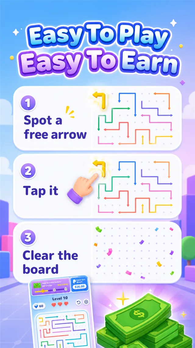 Arrow Cash Puzzle: Earn Money - Screen 4