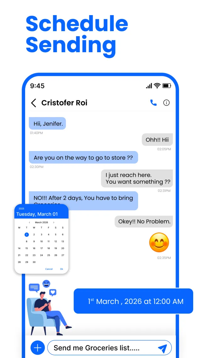 Messenger: SMS Home Launcher - Screen 3