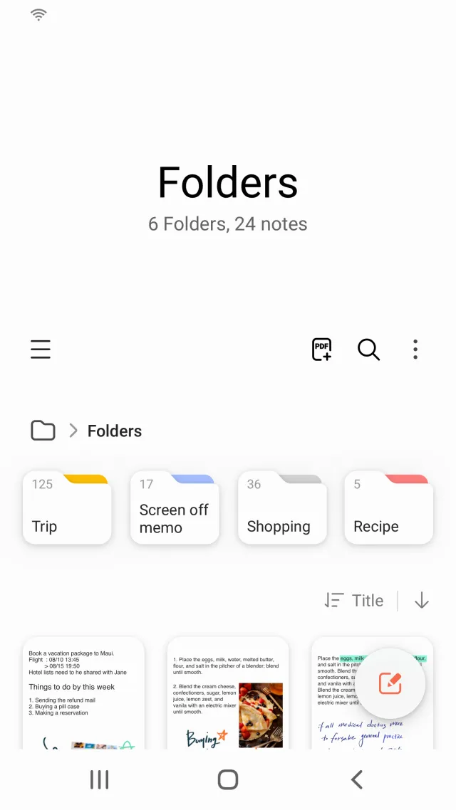 Samsung Notes - Screen 1
