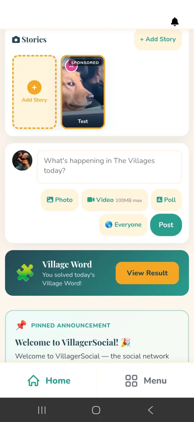 VillagerSocial - Screen 1