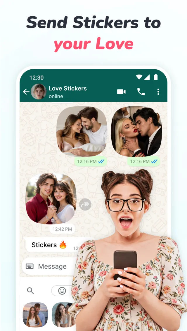 Romantic Stickers WAStickers - Screen 2