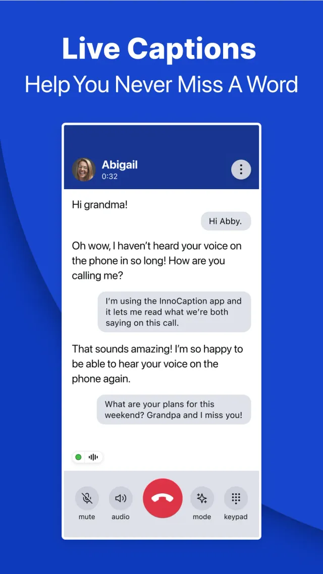 InnoCaption Live Call Captions - Screen 1