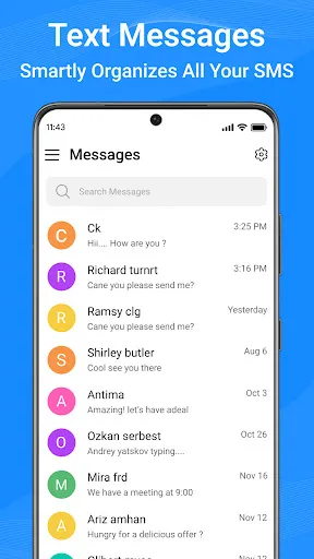 Messages: Text SMS - Screen 1