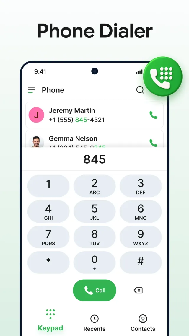 Contacts - Phone Dialer, Calls - Screen 1