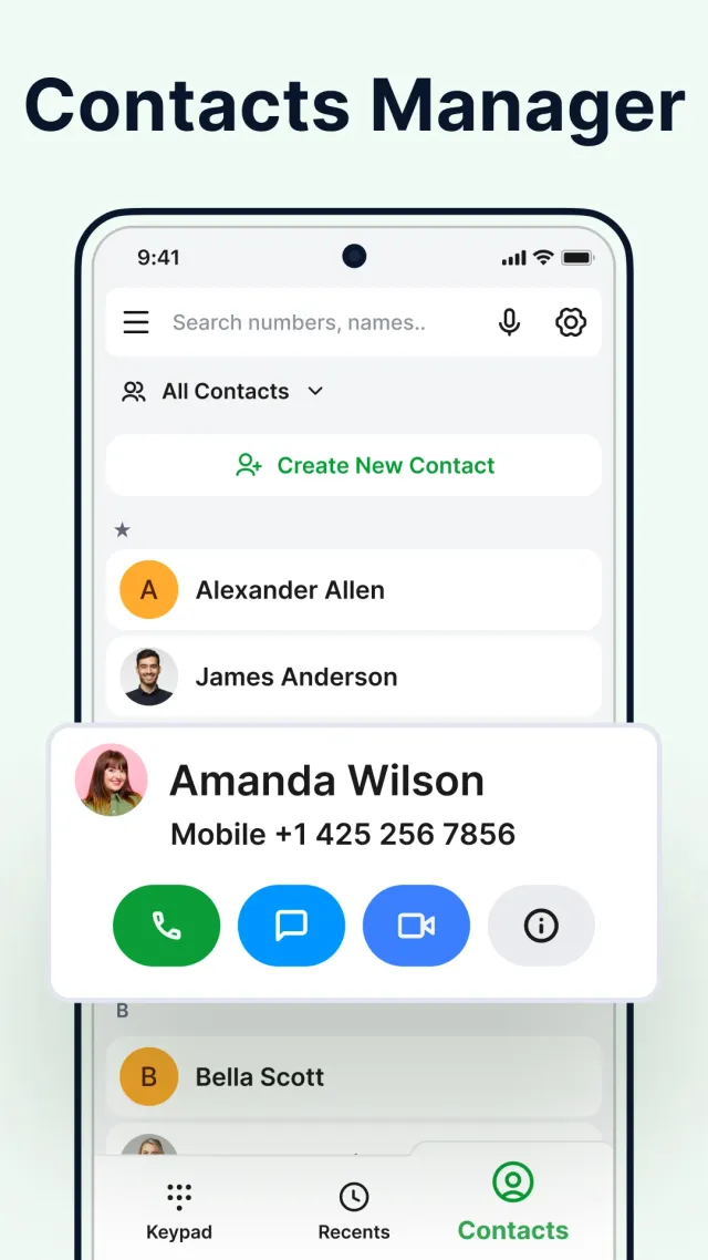 Contacts: Phone Calls, Dialer - Screen 3