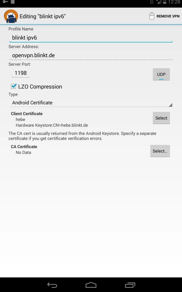 OpenVPN for Android - Screen 7