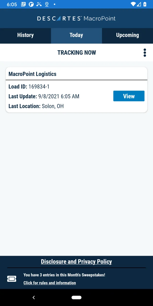 MacroPoint for Truckers - Screen 1