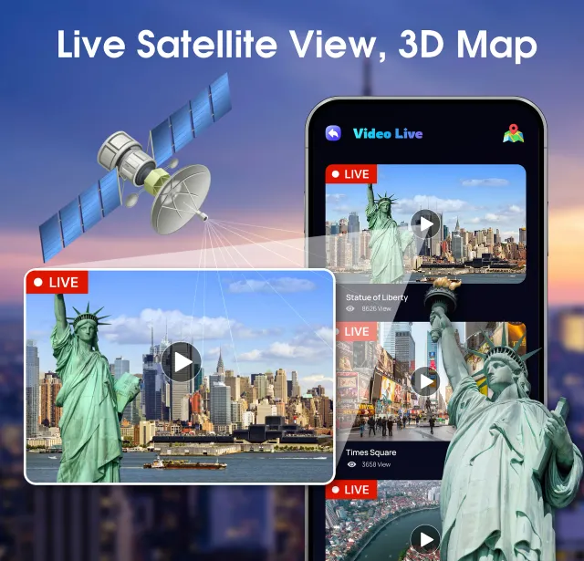 Live Satellite View, 3D Map - Screen 1