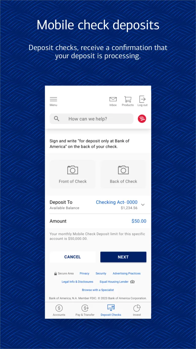 Bank of America Mobile Banking - Screen 5
