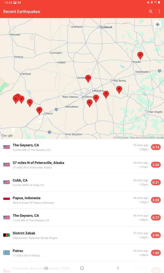 My Earthquake Alerts - Map - Screen 6