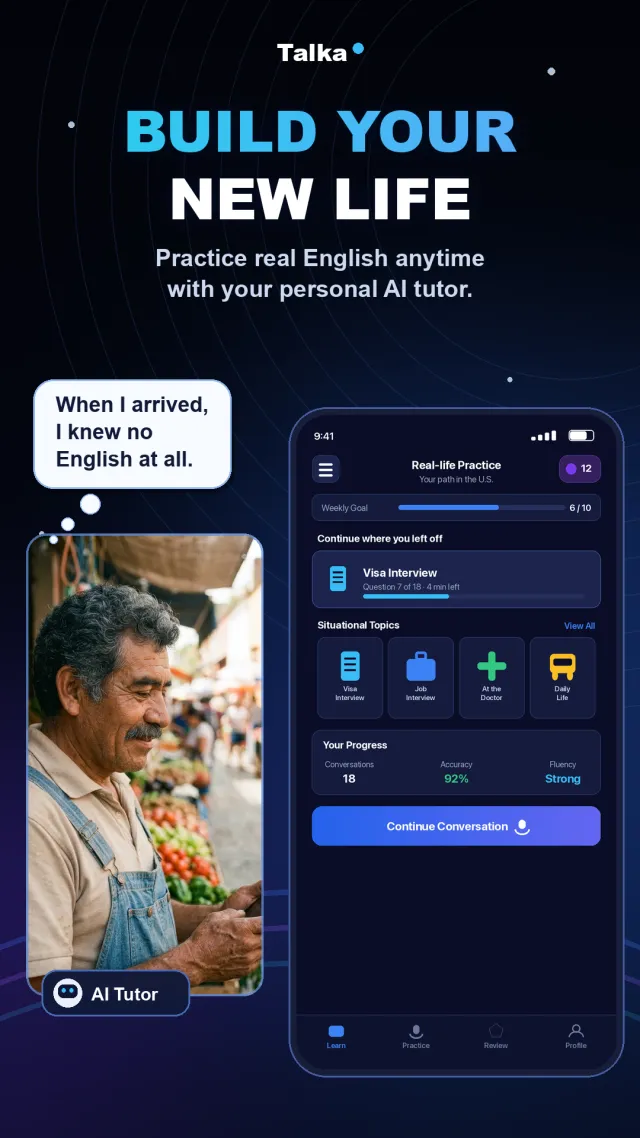 Talka AI: Language Tutor - Screen 1