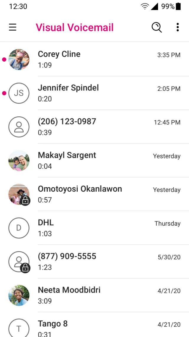 T-Mobile Visual Voicemail - Screen 2