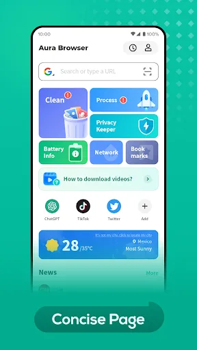 Aura Browser - Screen 1