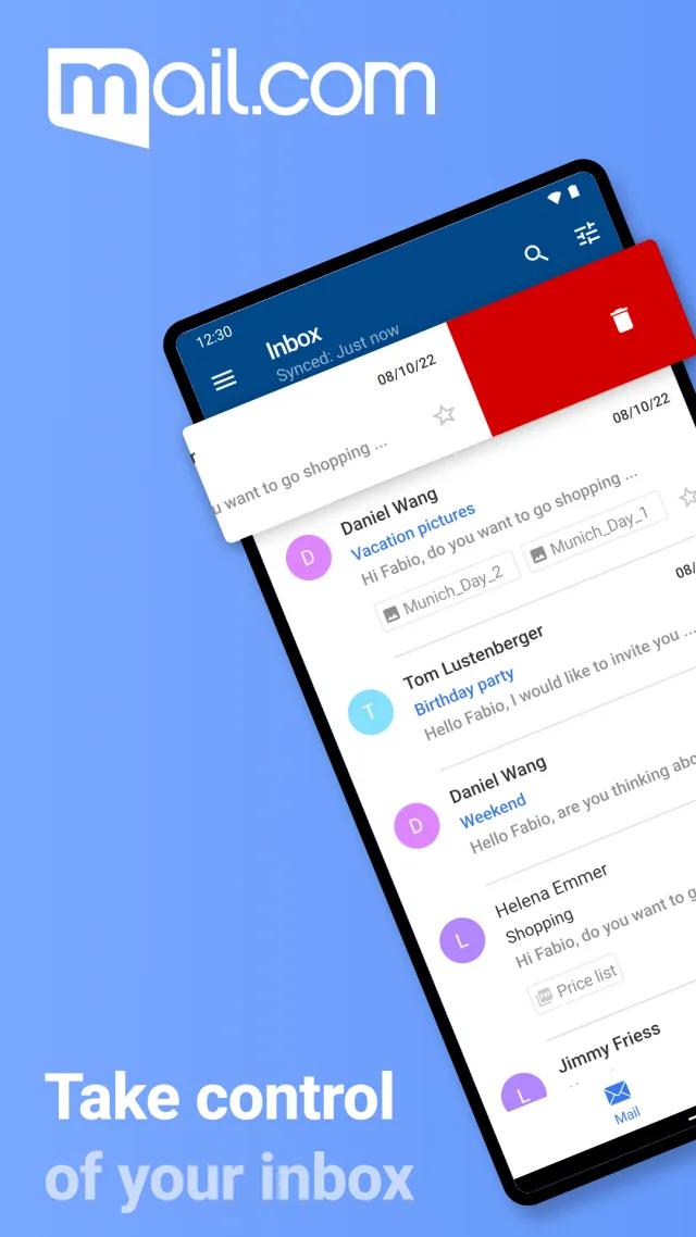 mail.com: Email app & Cloud - Screen 1