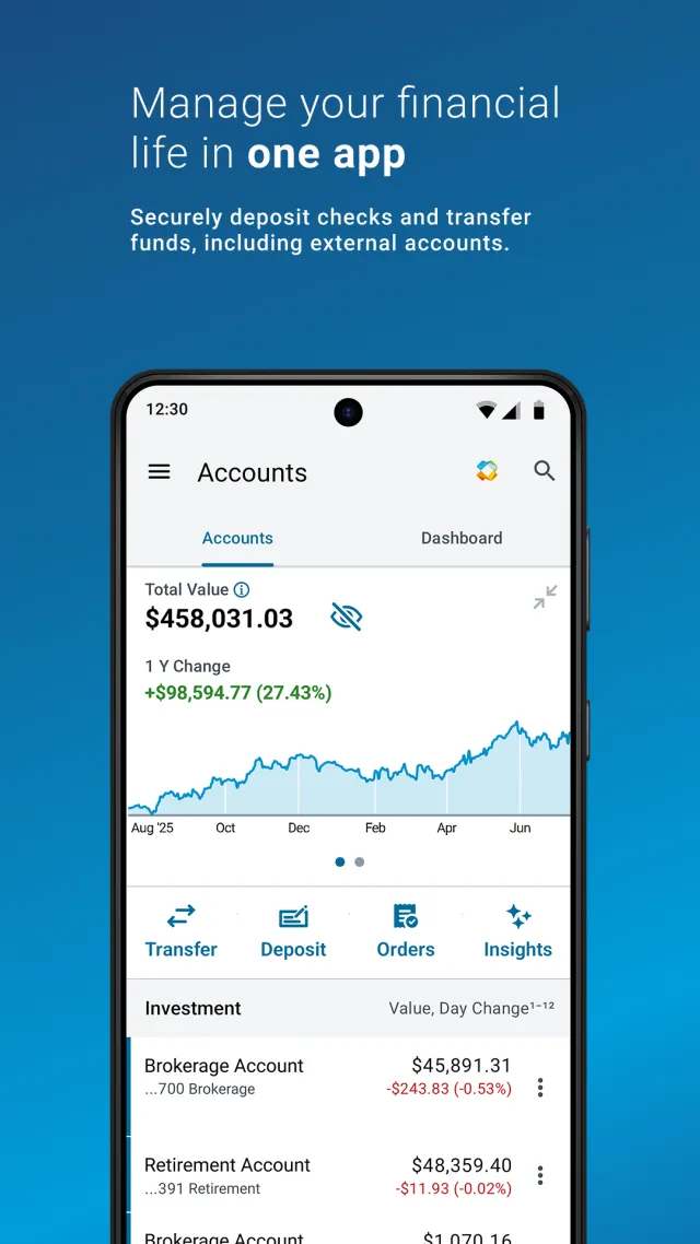 Schwab Mobile - Screen 1
