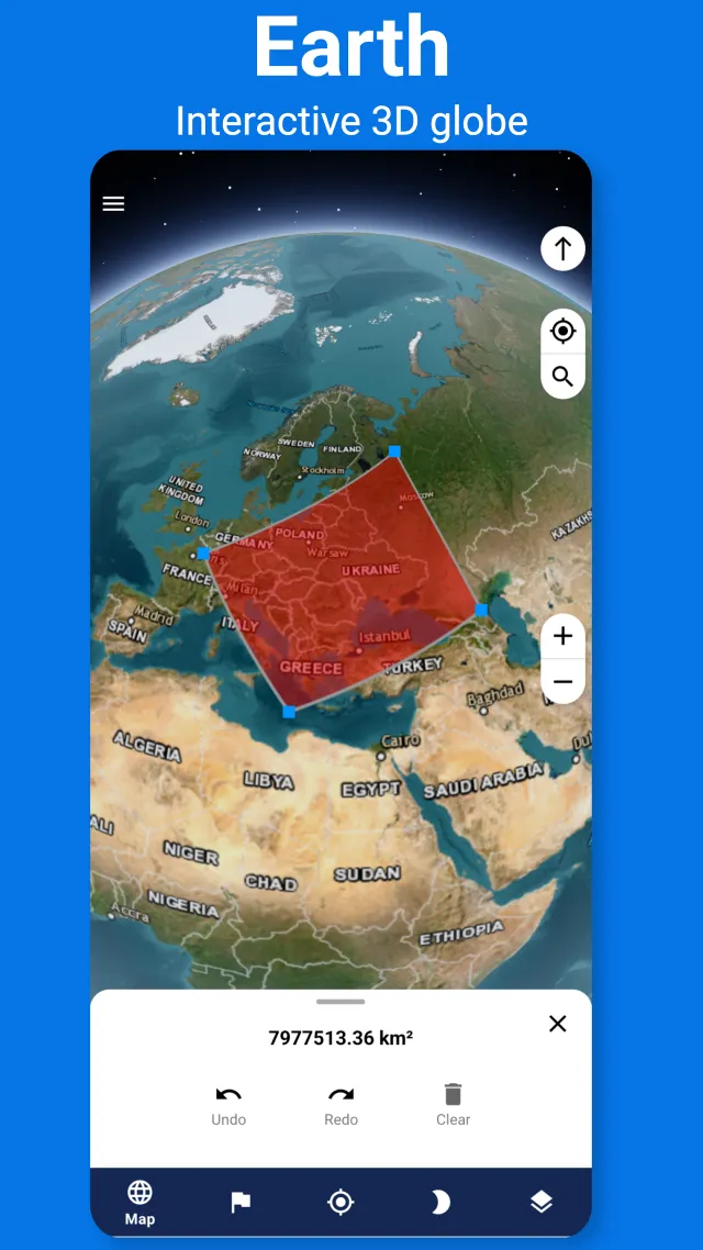 3D Earth Map - Satellite View - Screen 1