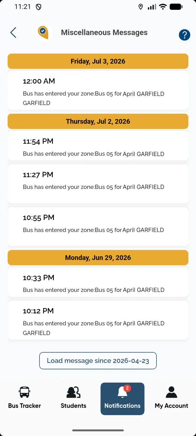 EZArrival: K12 Transportation - Screen 6