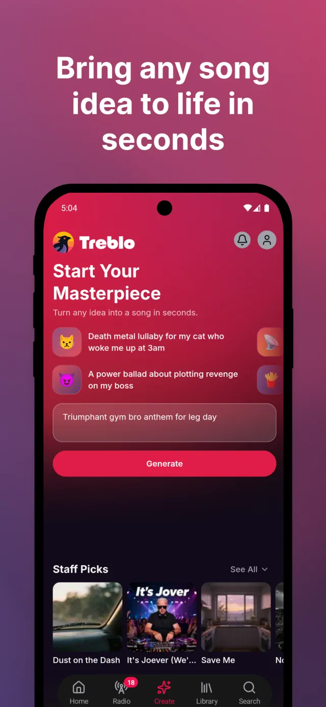 Treblo - AI Music - Screen 2