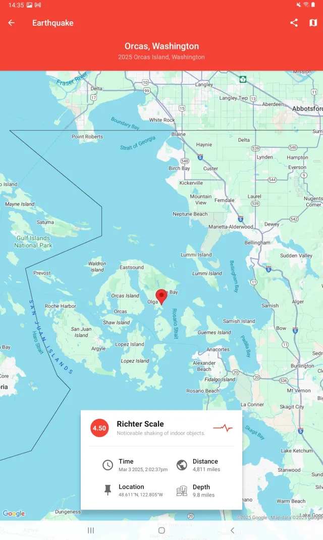 My Earthquake Alerts - Map - Screen 5