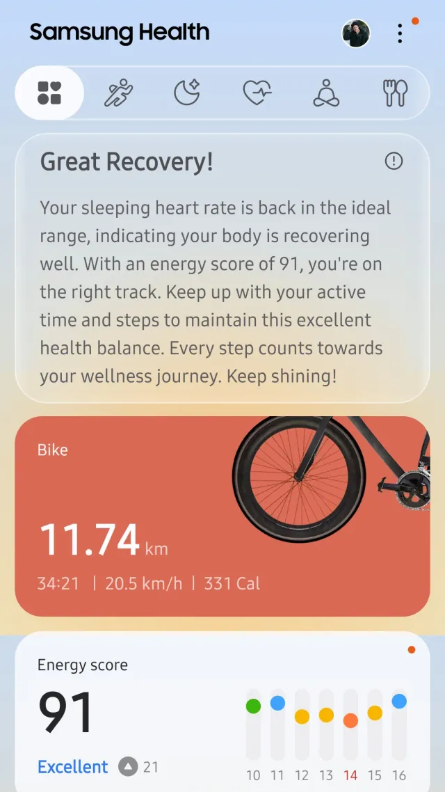 Samsung Health - Screen 1