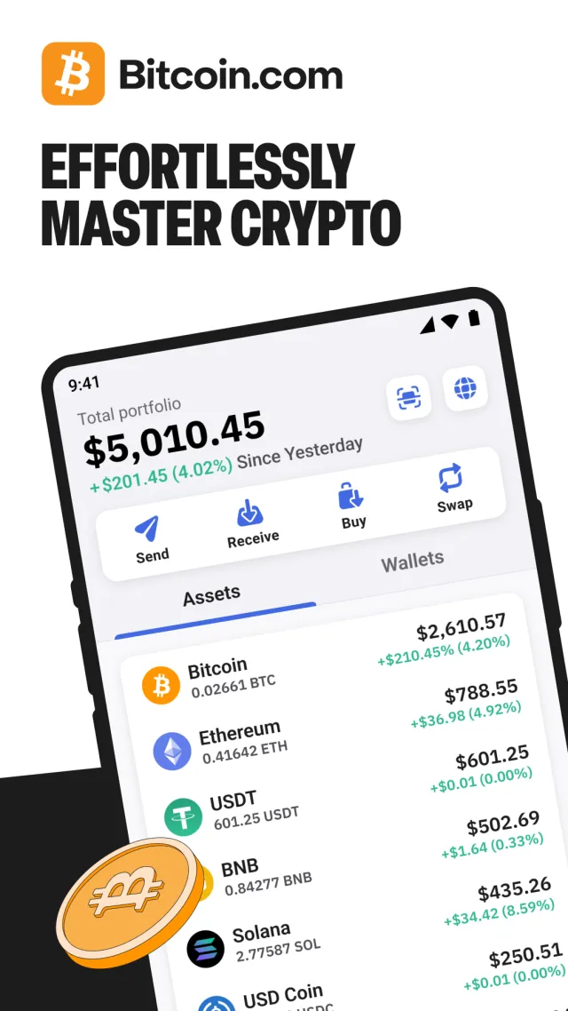 Bitcoin.com: Crypto Wallet - Screen 1