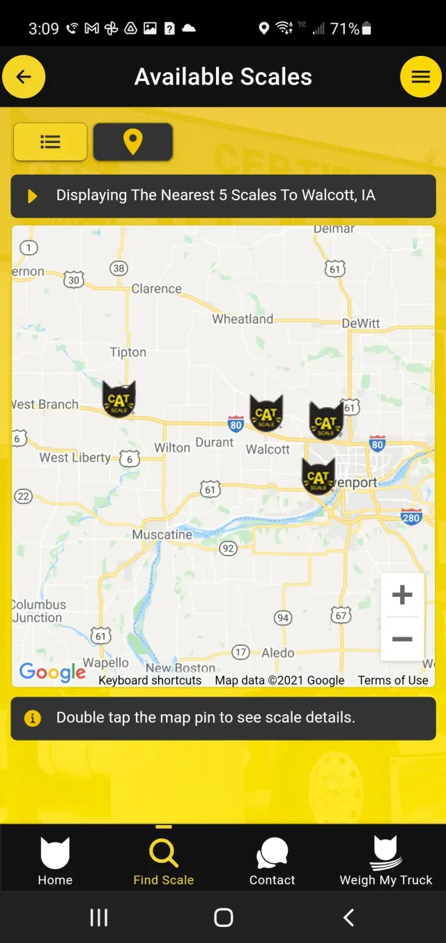 CAT Scale Locator - Screen 5