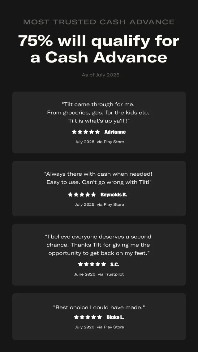 Tilt: Cash Advance & Credit - Screen 3
