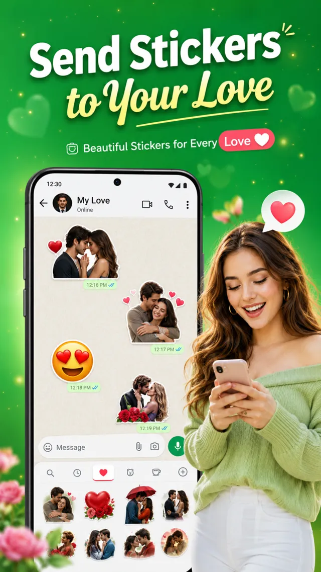 Romantic Stickers - Love Emoji - Screen 1