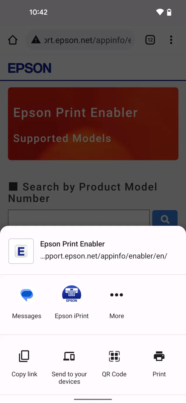 Epson Print Enabler - Screen 3